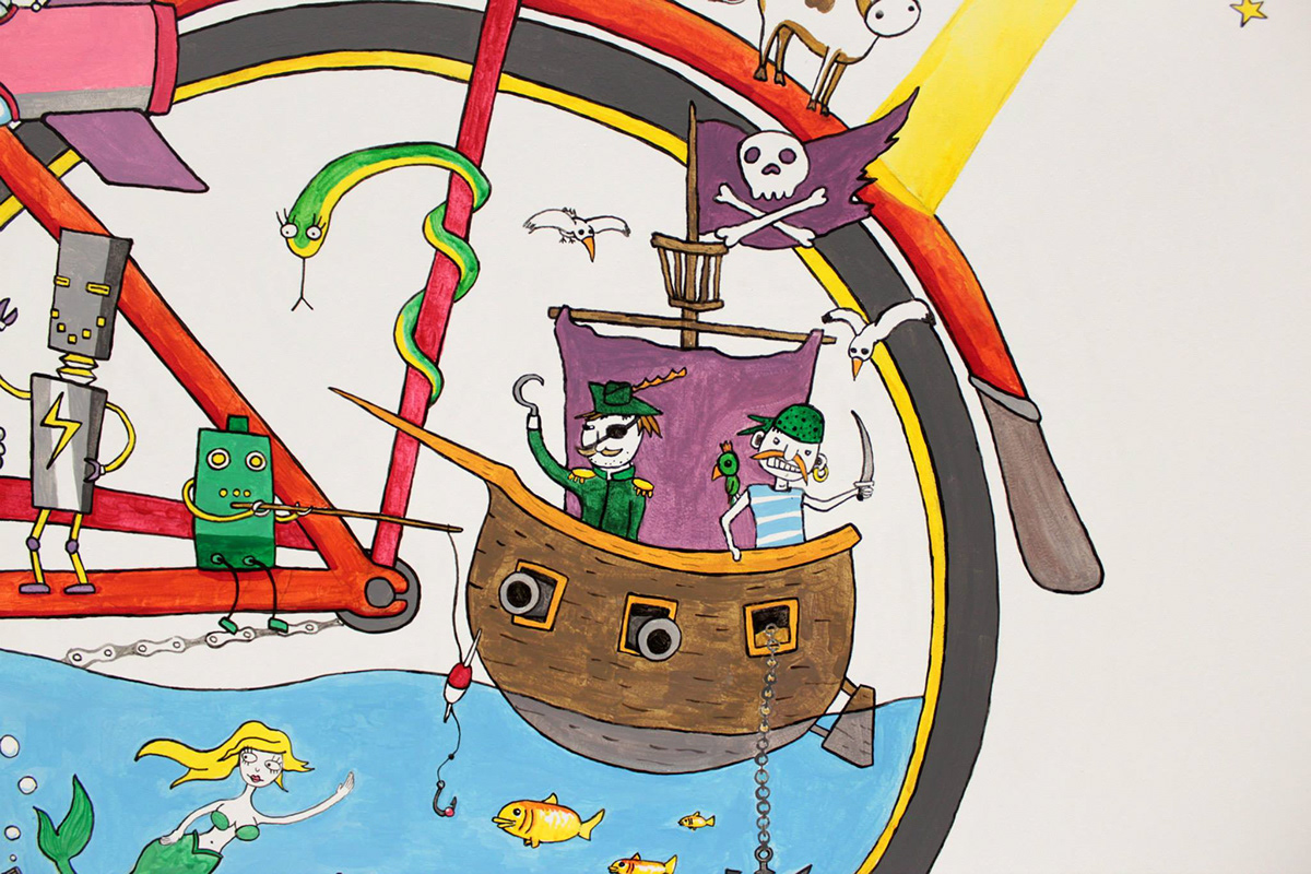 Bicycle wall acrylic danylenko sashko children fairy Imagine Character shop