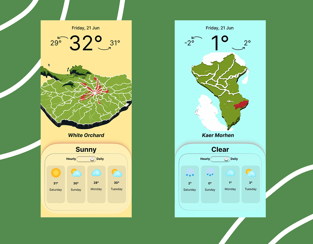 daily weather Figma uix101 witcher ILLUSTRATION  UI/UX Interface DailyUI app
