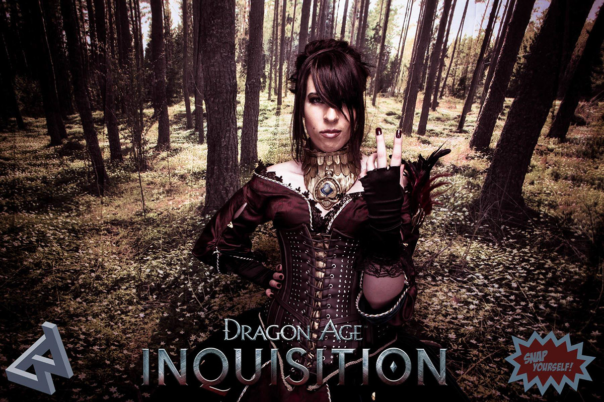 Cosplay dragon age inquisition Morrigan commission corset faux leather metal bioware