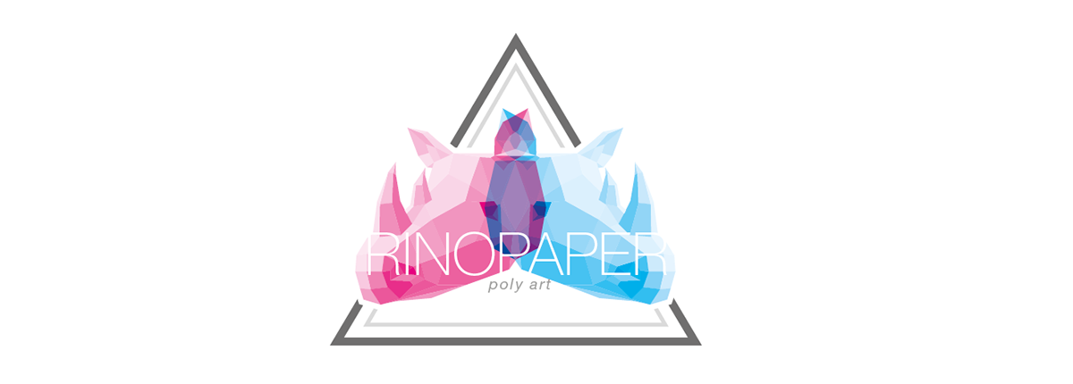papercraft rinoceronte ilustracion representación Vectores color animals especie animales collage art polyart poligonos triangulos interpretación