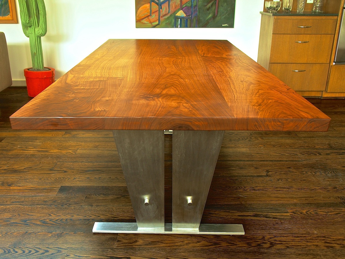 dining table Stainless steel table walnut woodwork Custom furniture handmade furniture custom design metal furniture