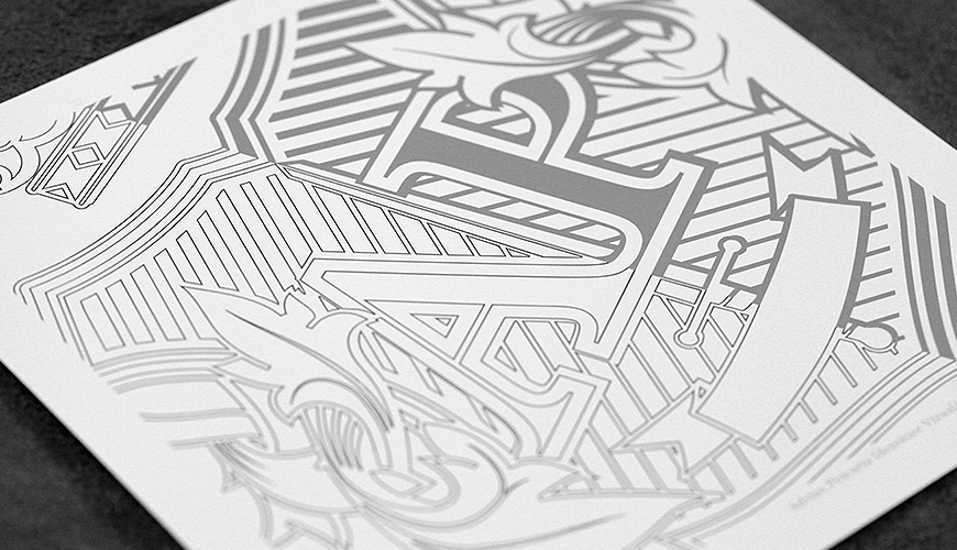 visual identity elegant logo decorative pattern coat of arms monogram Fleur-De-Lis art mosaic black brand medieval glass&stone White