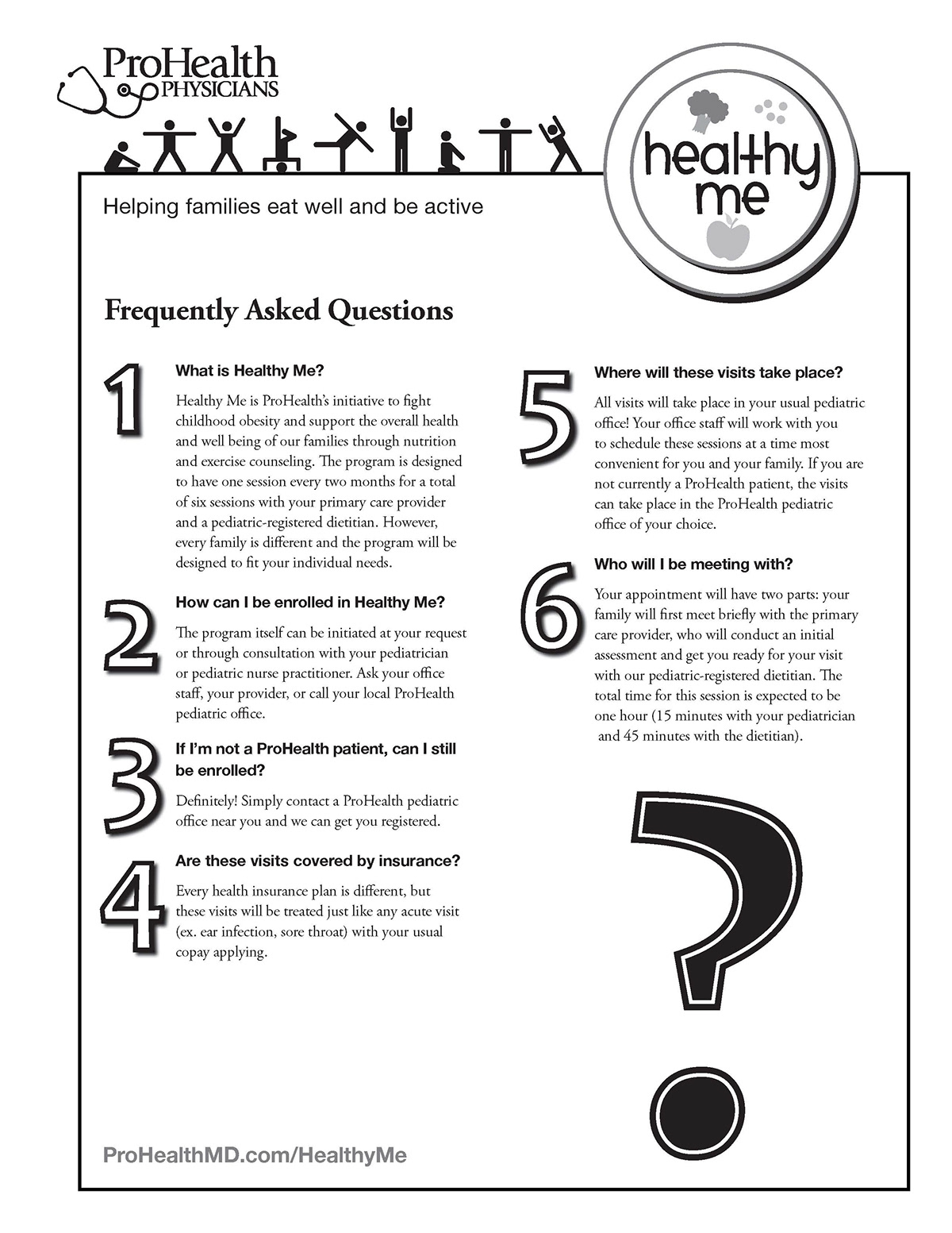 design print Layout Layout Design black and white handout flyer Pediatrics healthcare pediatric obesity FAQ