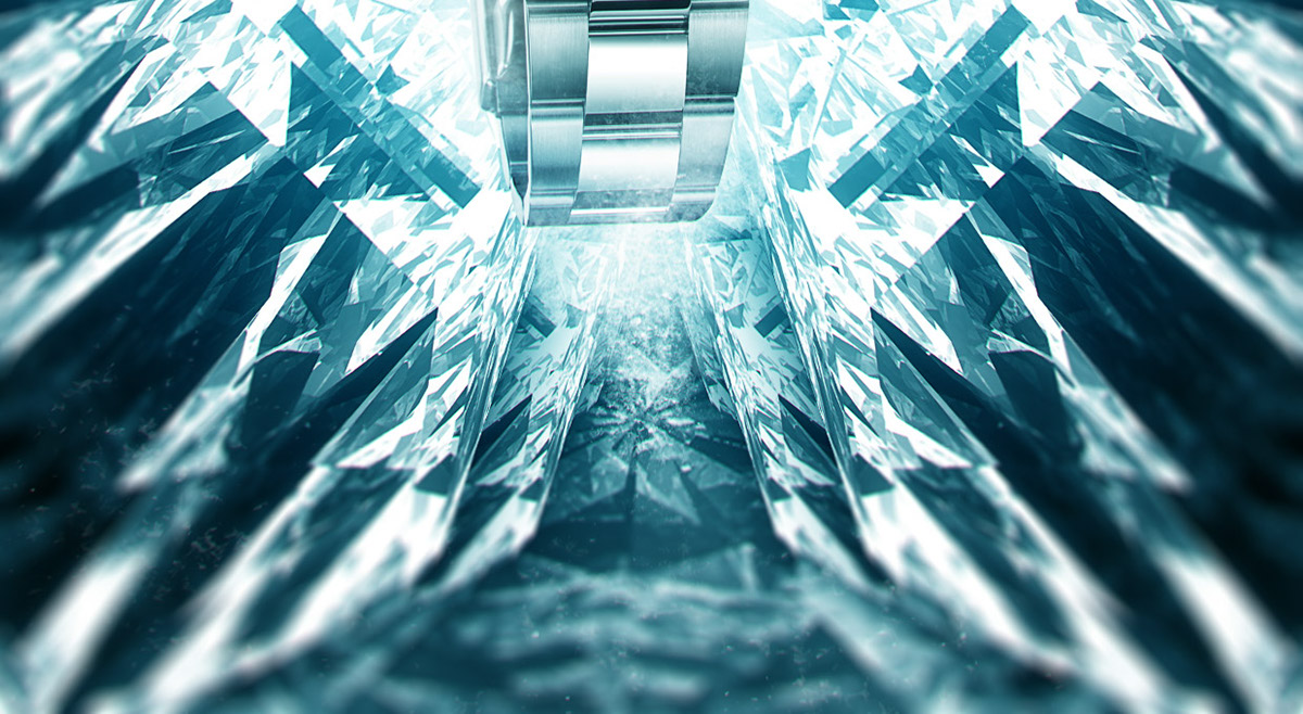 rolex watch CGI sparkle diamonds environment