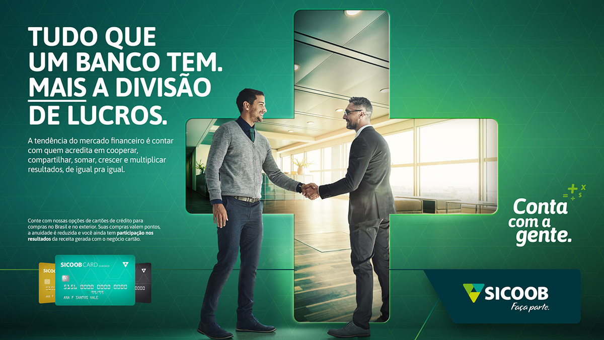 banco Campanha institucional sicoob Advertising  agencia Bank conta Cooperativa crédito social media