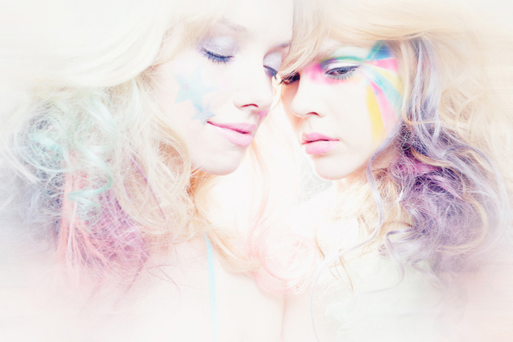 makeup beauty editorial magazine Georgie Magazine color colour rainbow paint airbrush light bright vibrant Colourful  colorful feminine girls