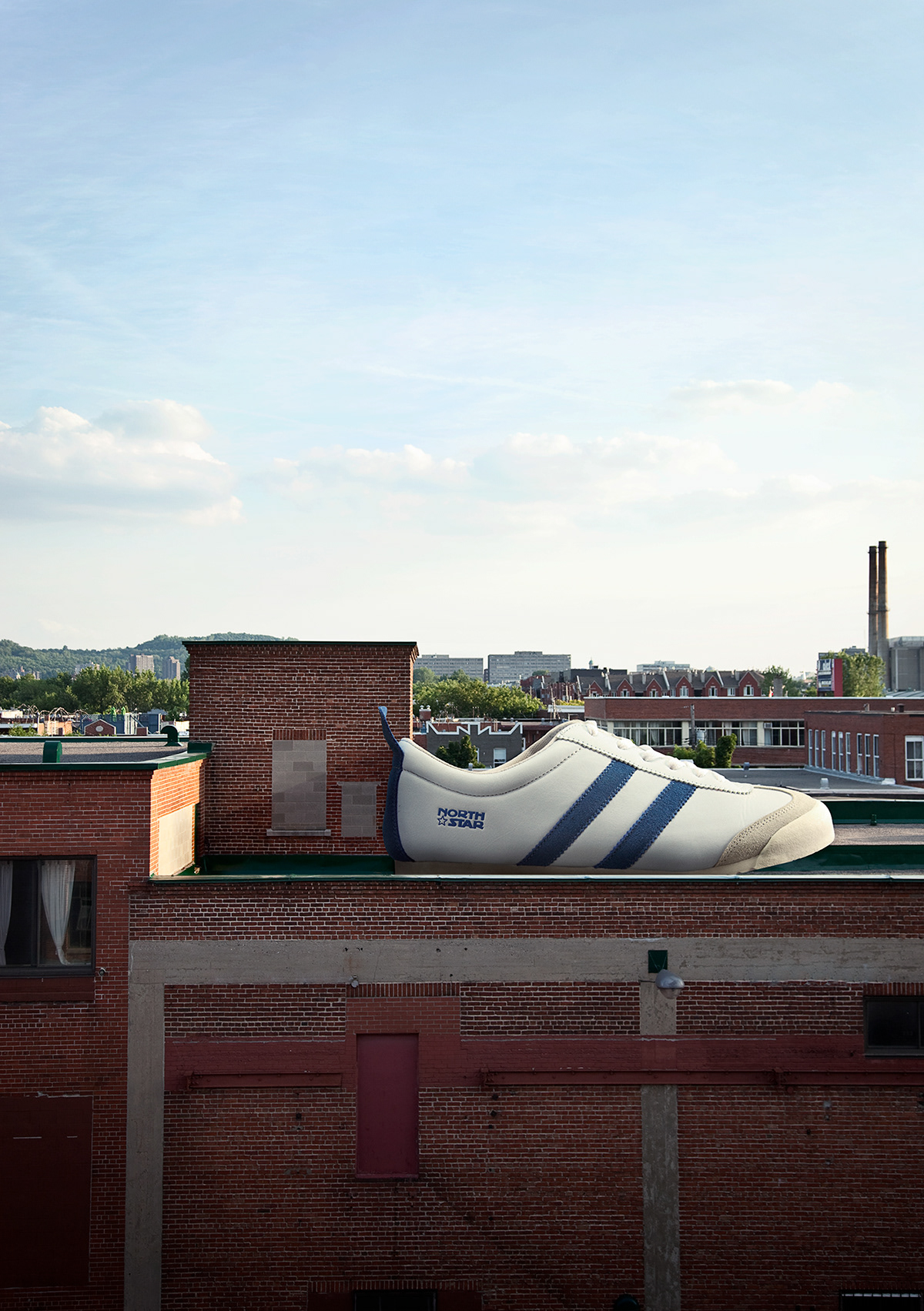 photo shoe sock SKY Landscape Montreal roof billboard oversize dumais series object Stuff lost