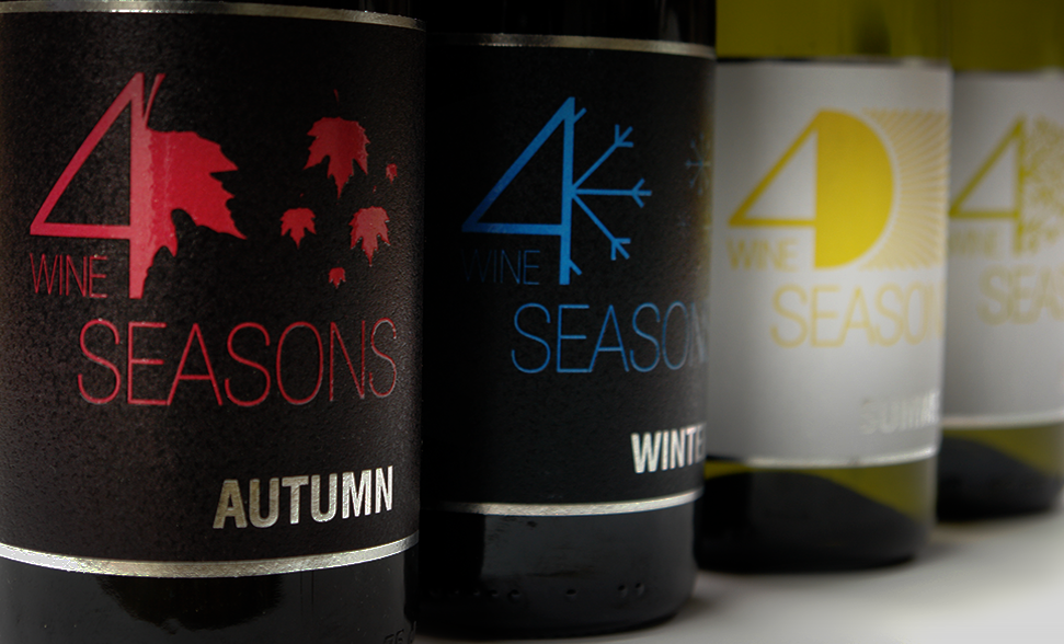 wine Label four seasons graphics simple clean