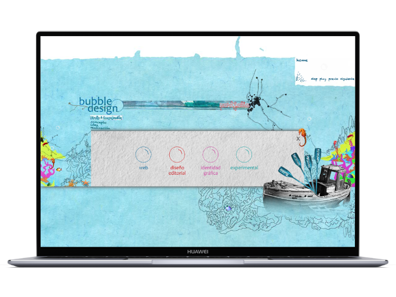 actionscript 2.0 Adobe Flash Diseño web estudio de diseño fondo del mar
