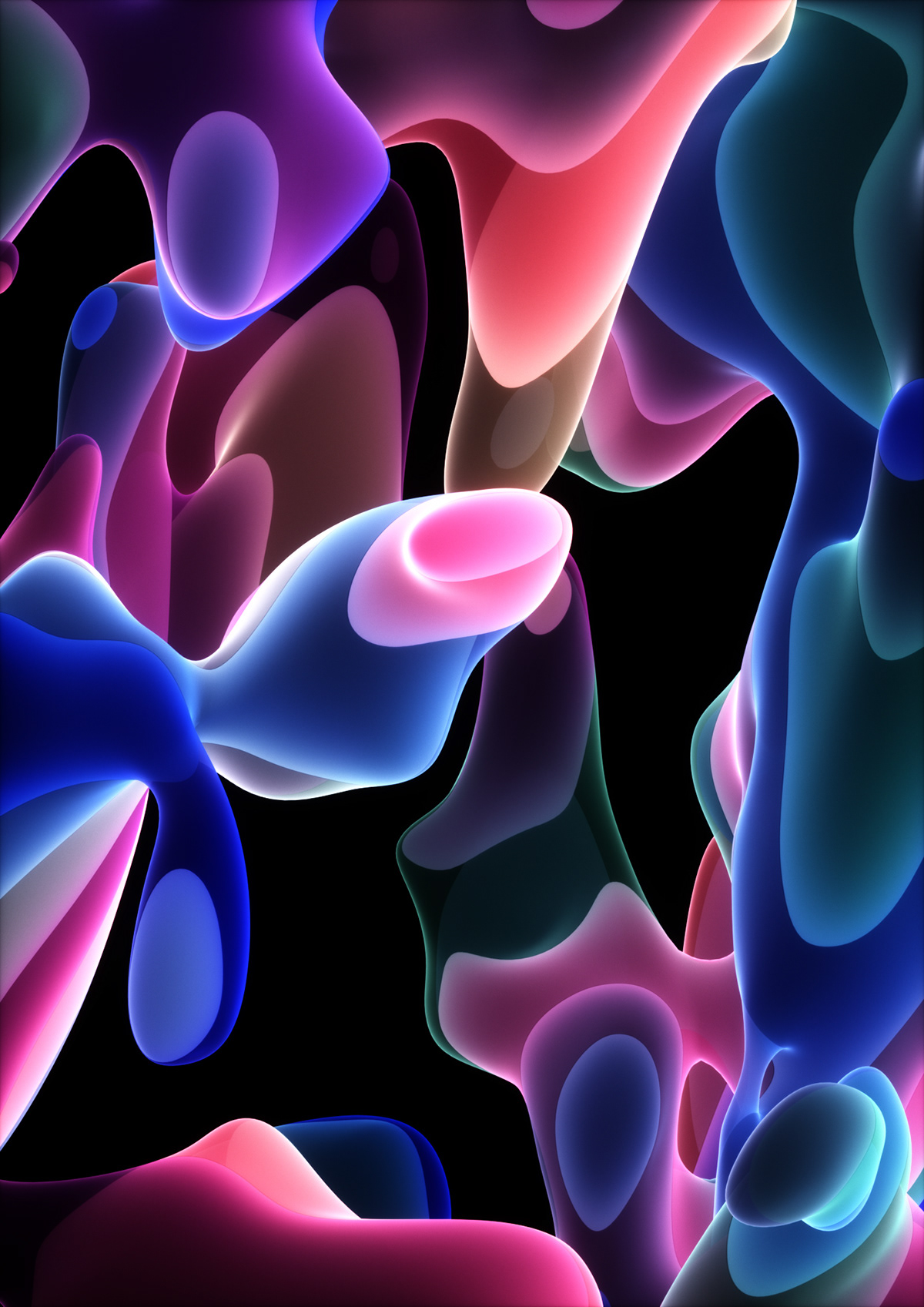 3D Colourful  digitalart dreamy flow Playful soft tactile emission translucent