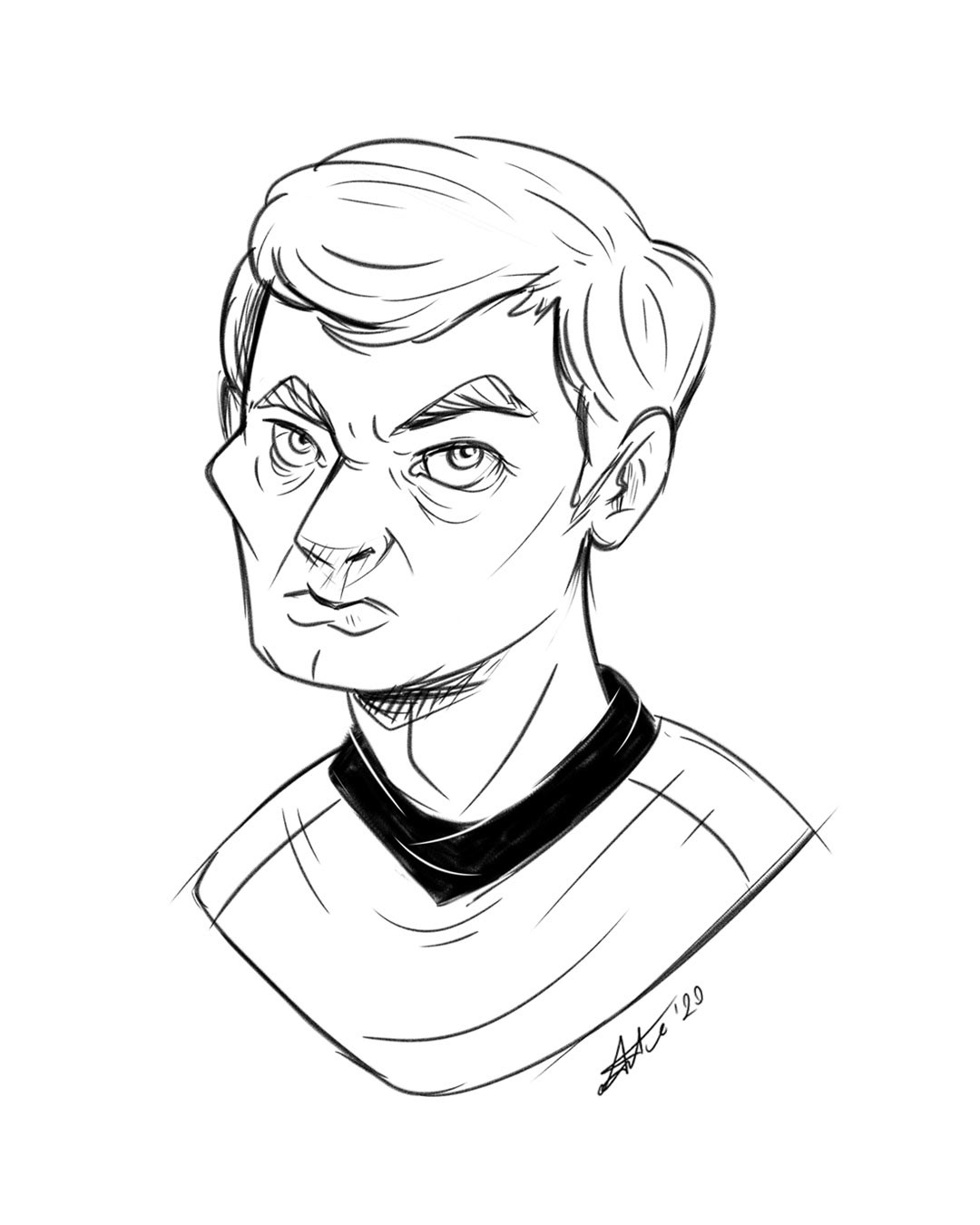 Captain Kirk Character design  fanart line up nyota portrait spock Star Trek star trek original series Sulu