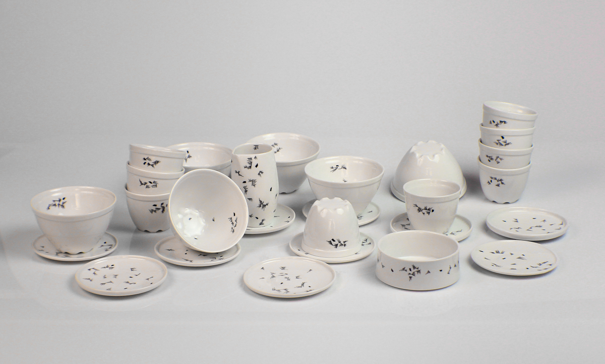 Coffee set  tea set  porcelain  ceramic  handmade  handpainted teabowl coffeecup