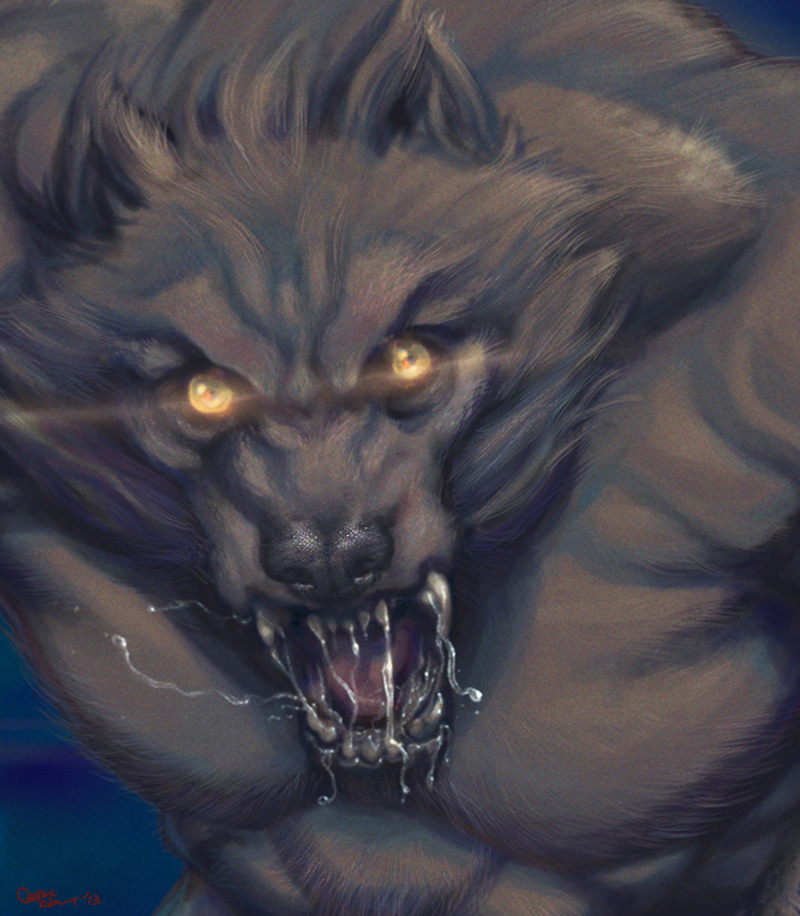 Werewolf digital paint digital study  horror