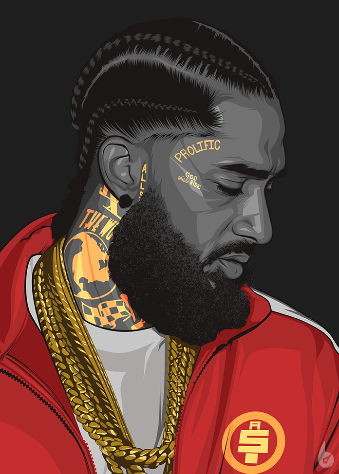nipsey hussle vector vexel portrait rapper music gangster dead