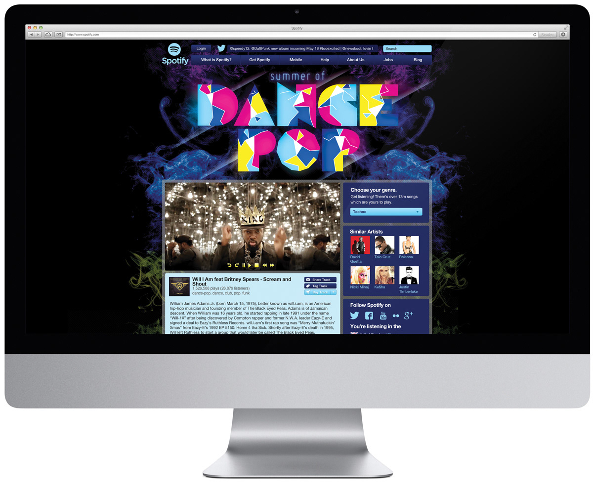 Website reskin spotify DANCE   pop Genre