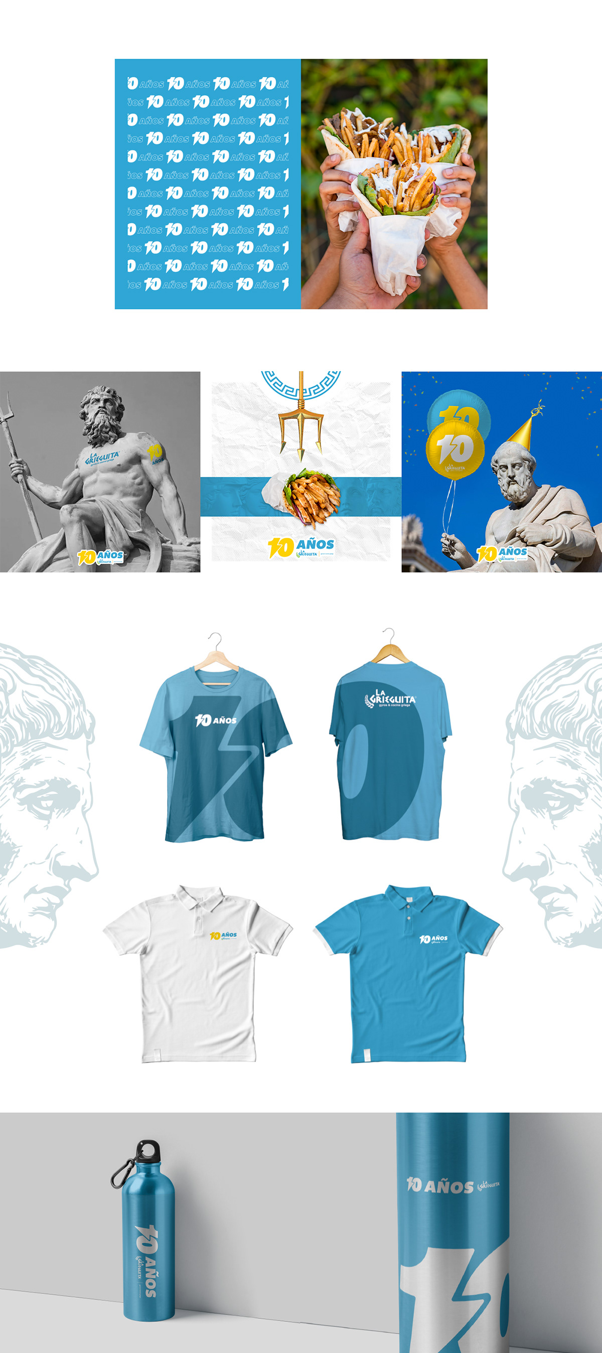 branding  Branding Identity campaign graphic design  greek greek mythology merchandise restaurant Restaurant Branding video