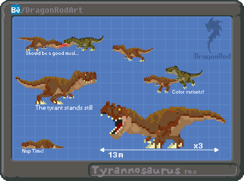 Dinosaur pixelart pixel art Sprite Dino creature jurassic Park