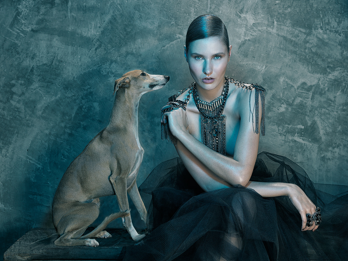 editorial moda Fashion  jewelry joias retouch retouching  photoshop beauty dog
