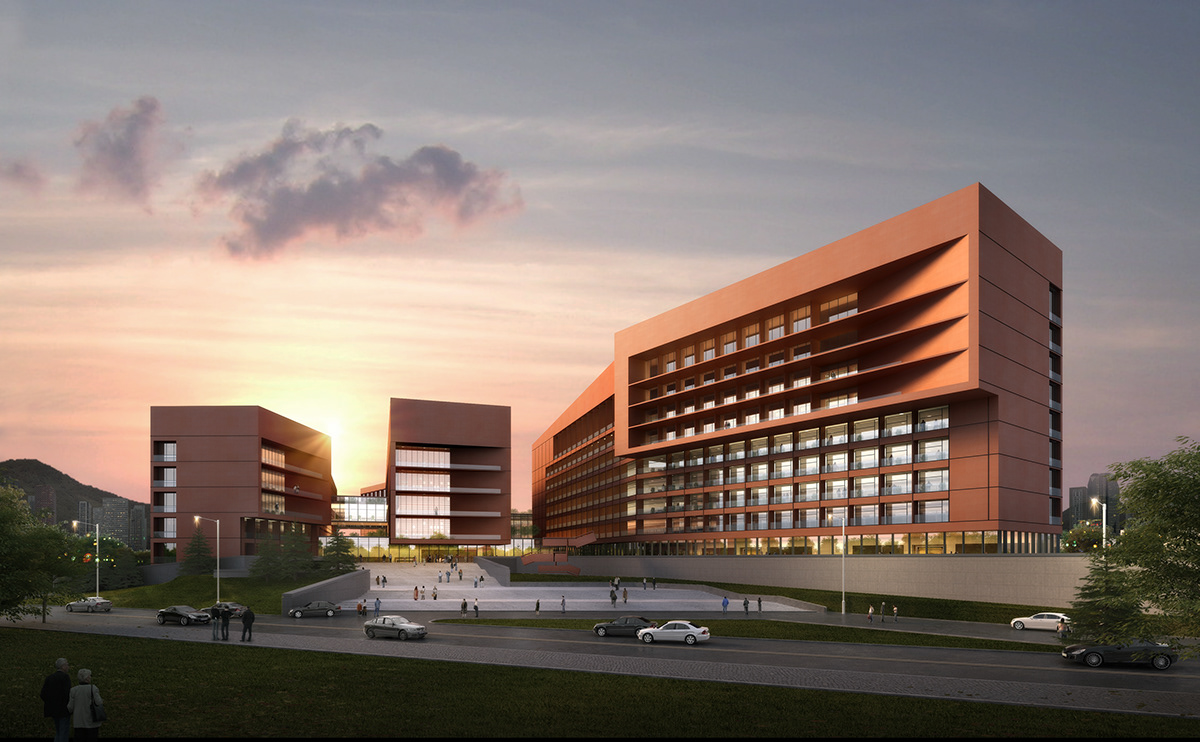 shool achitecture building college 3d rendering 3d render visualization