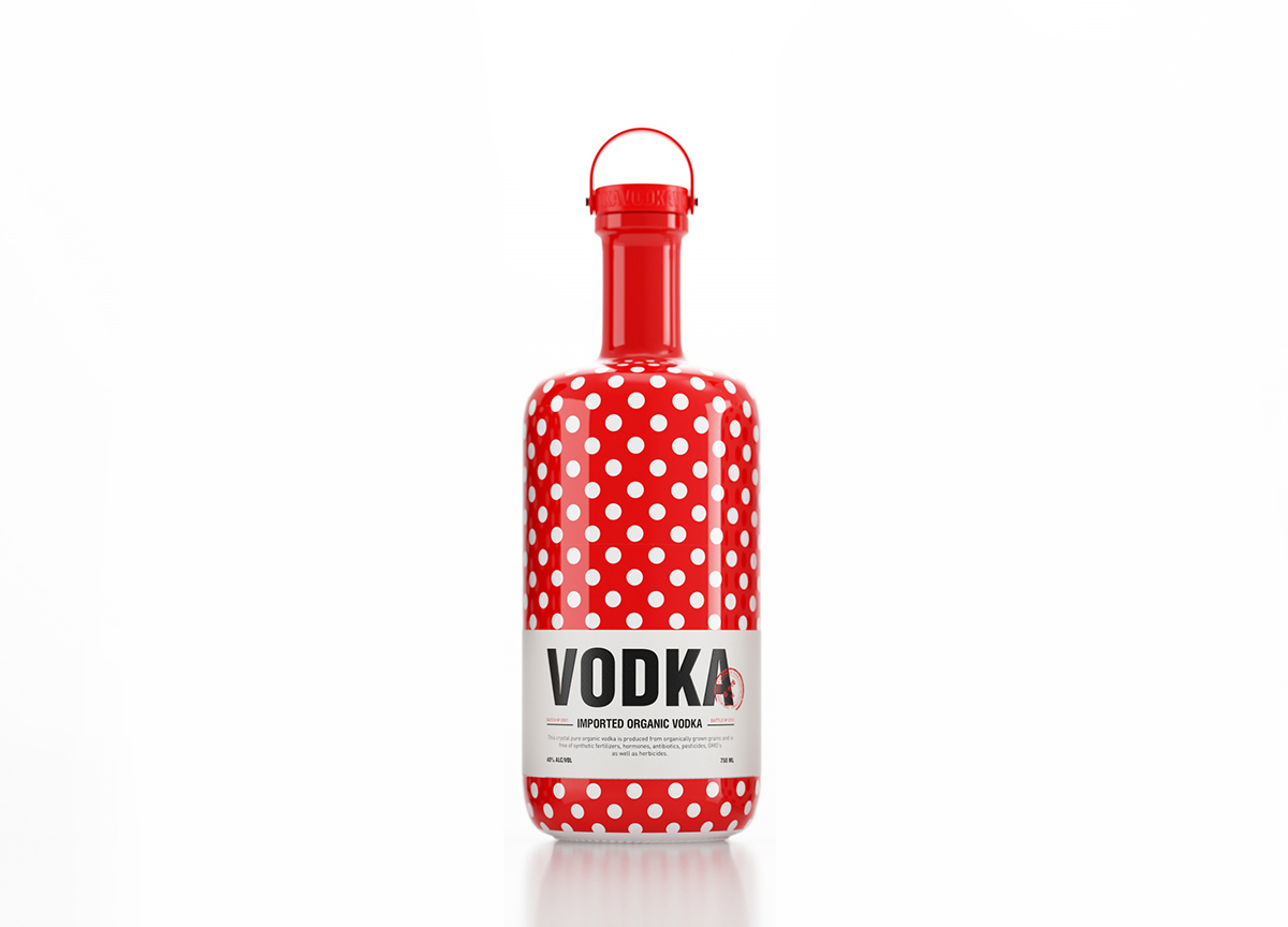 Vodka 3dmax dot vray bottle