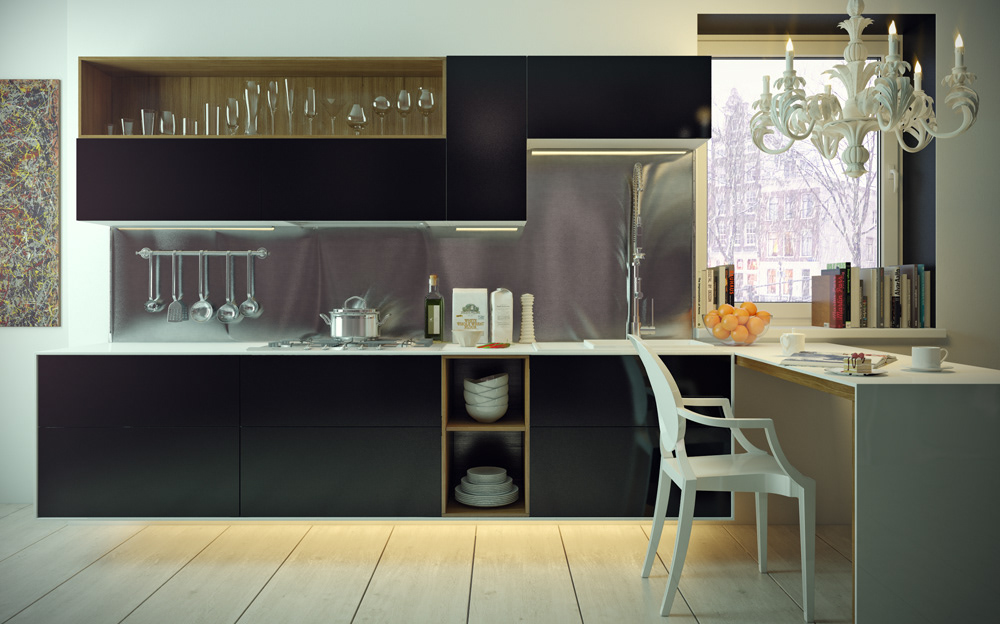 visualization 3D design Render CGI furniture digital art Interior kitchen vray 3ds max