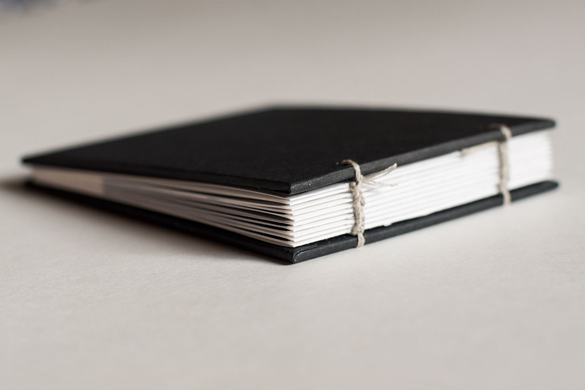 black and white Book Arts book binding