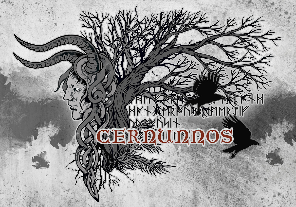 artwork Celtic cernunnos Drawing  fantasy graphic graphic design  ILLUSTRATION  merchandise mythology