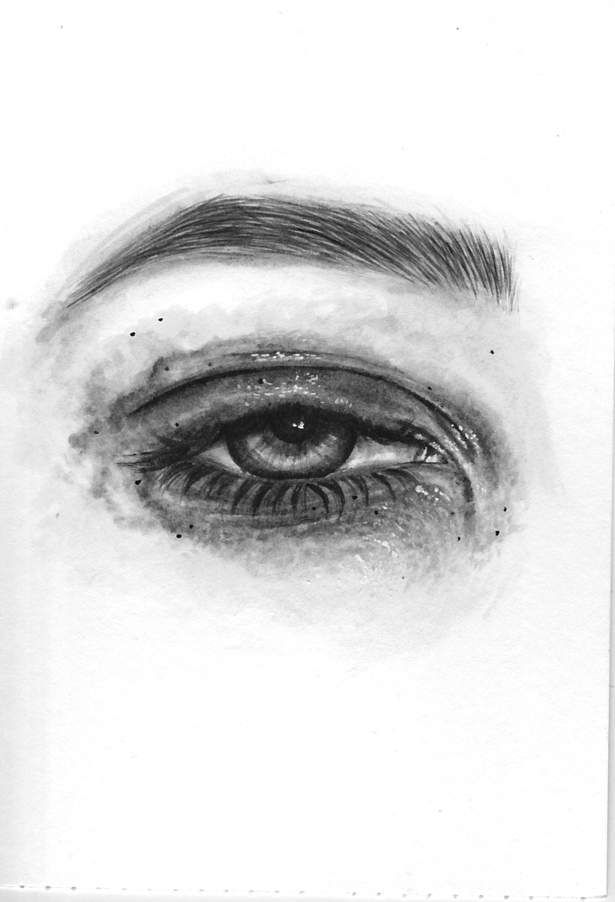 art arte artist artwork black bored eye ink painting   watercolor