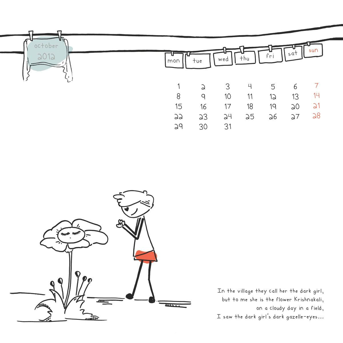 calendar  rabindranath tagore illustrations