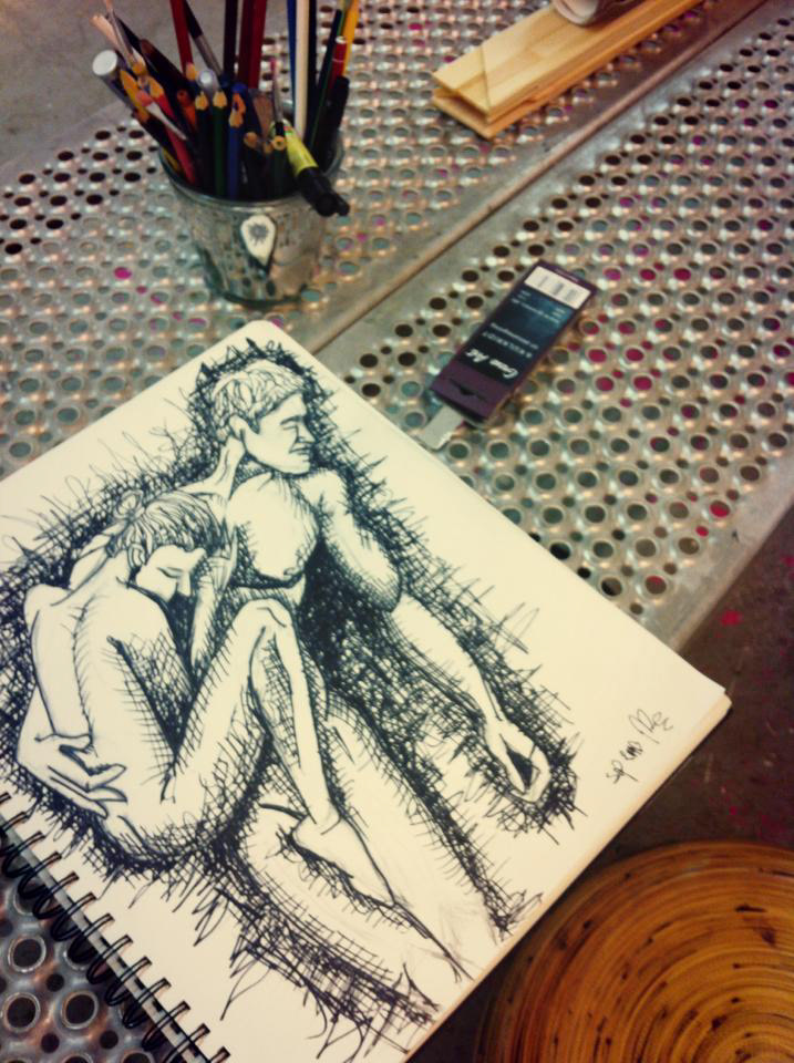 portrait gymnastic carbon pencil paper sketch sketching sketchbook black colour color