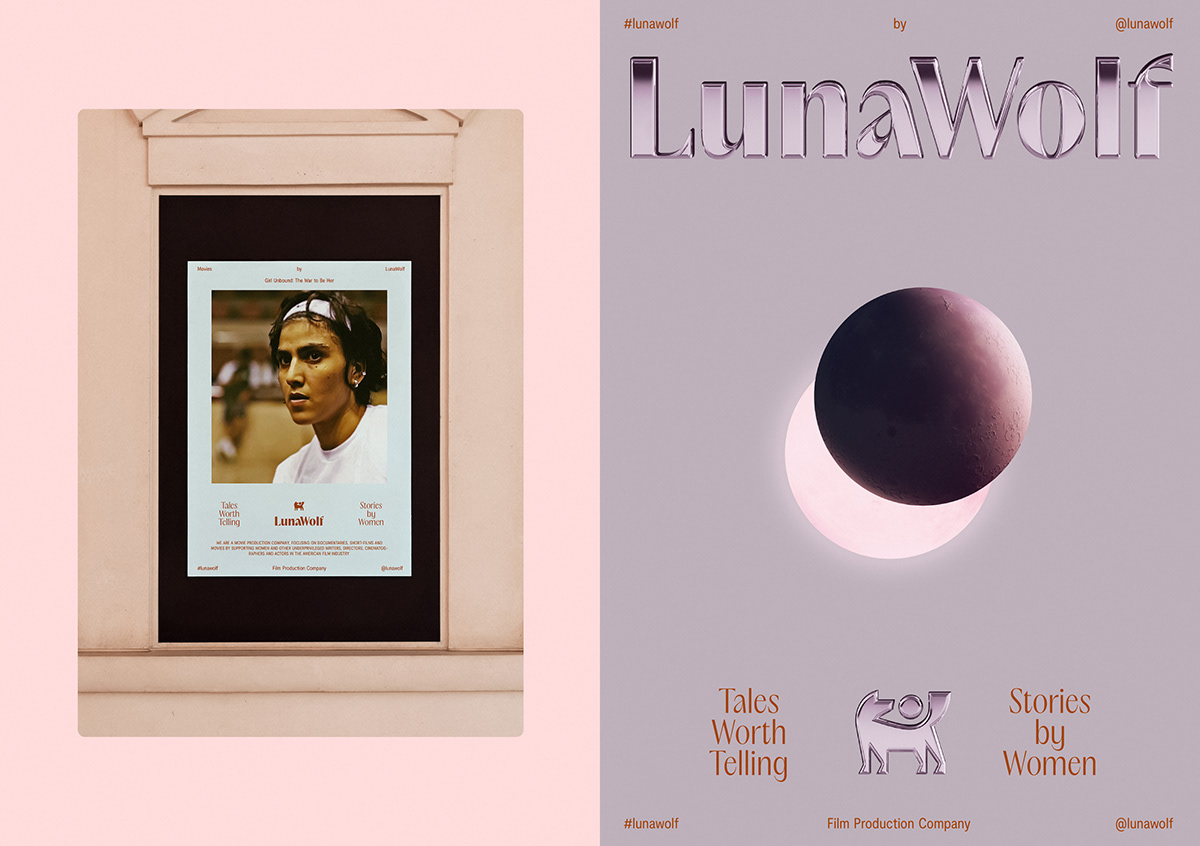 3d design brand identitty cinema 4d experimental feminism futuristic logodesign lunawolf movement Space 