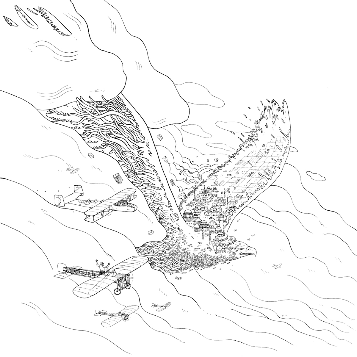 Illustrator dossier creative surrealism imagination psychedelic gioconda augustus eagle Civilization fantasy digital ink