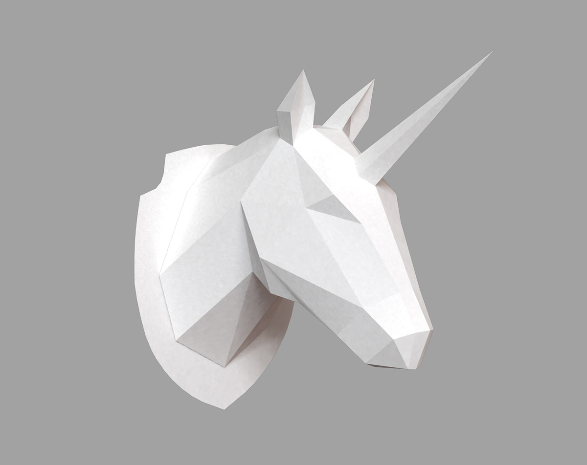 paper horse poly polygonal sculpture gift лошадь конь бумага полигональный гранёный hand-made papercraft DIY trophy