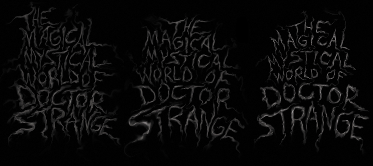 dr strange SuperHero typographic type Treatment illustrative typography Sci Fi Space  lettering design Benedict Cumberbatch typo graphic