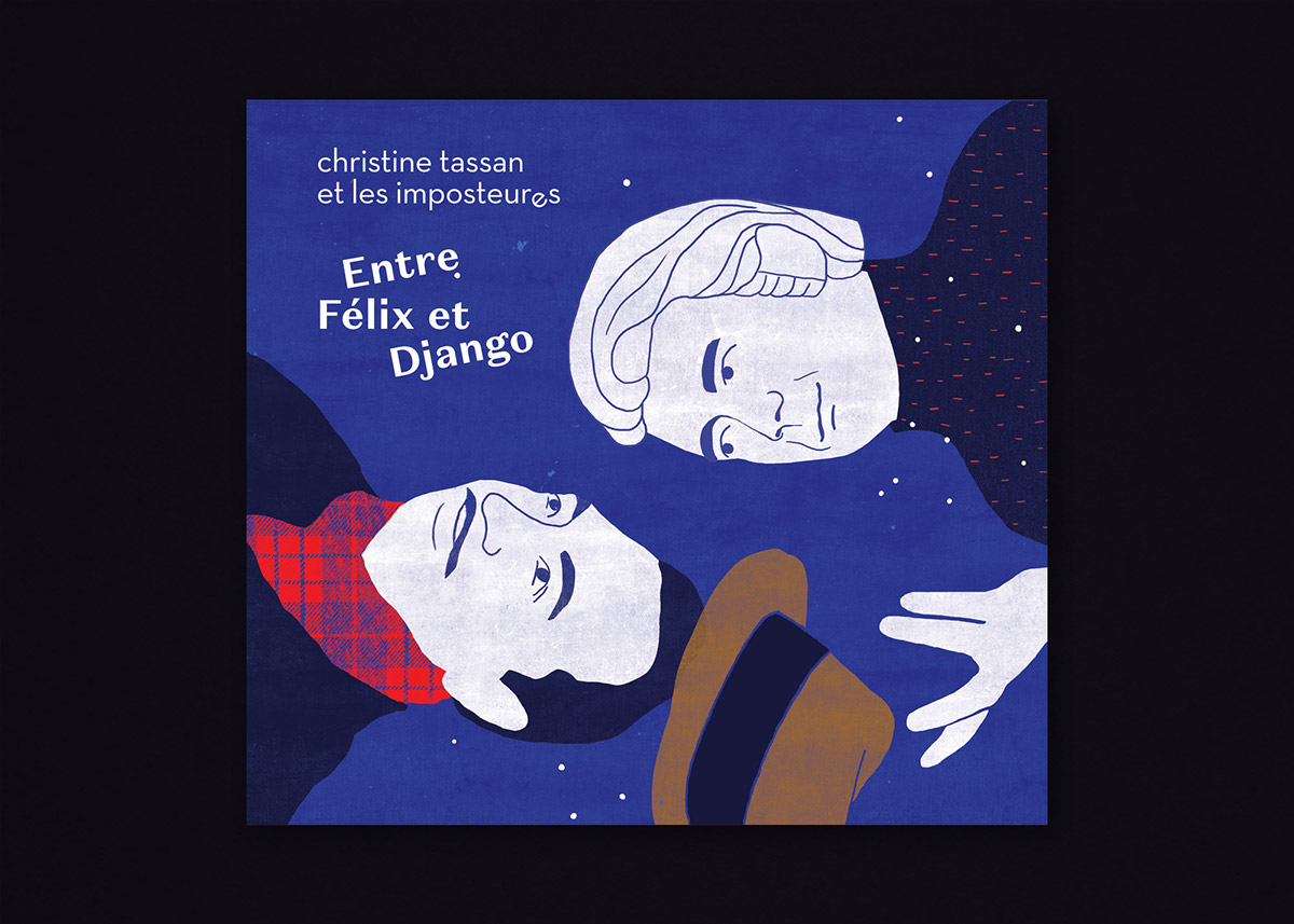 Adobe Portfolio graphic design  Album cd music Manouche Felix Leclerc django reinhardt Quebec ILLUSTRATION 