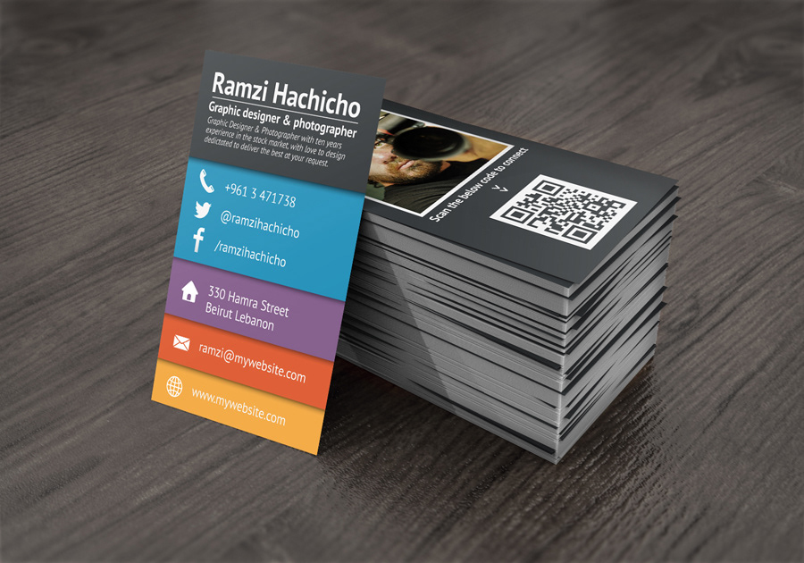 business card clean collage businesscard colorful corporate designer photographer minimal sleek stylish
