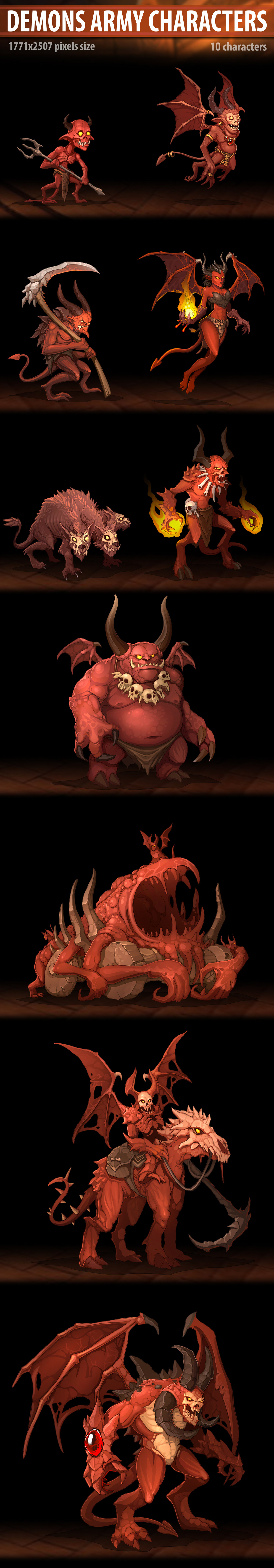 army characters demon diablo fantasy hell imp INFERNO mmo rpg