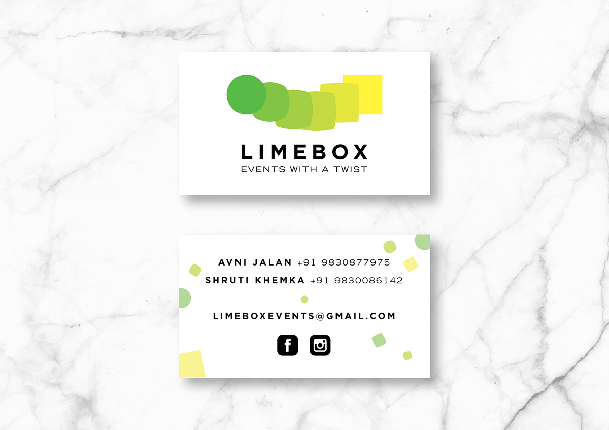 Logo Design lime Events business card brand identity