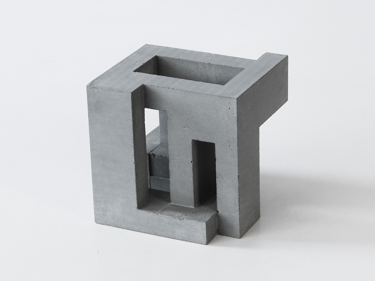 concrete cement sculpture modern contemporary cube cubic stairs