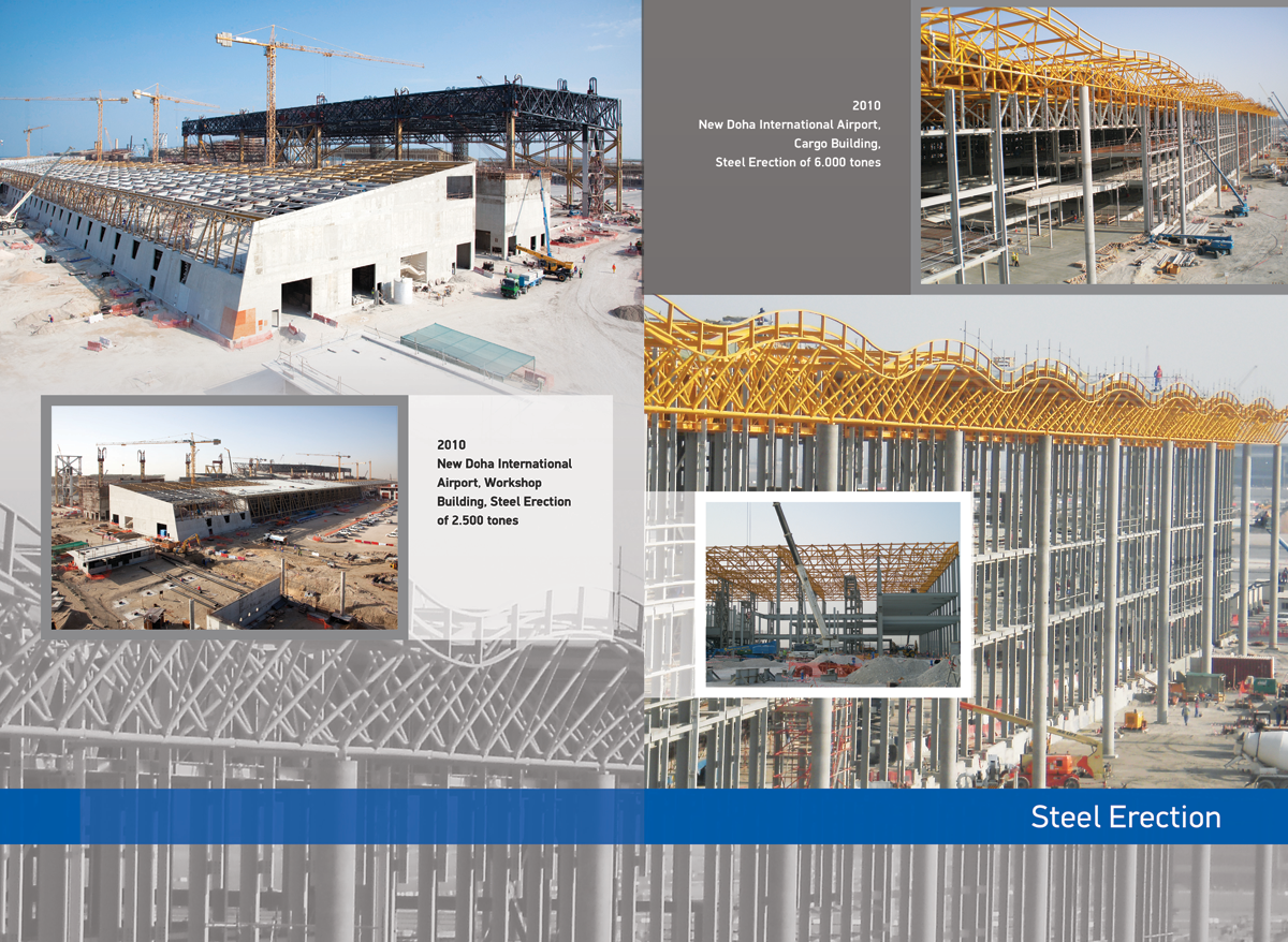 constuction brochure Steel Erection building Roadworks logo Logo Design