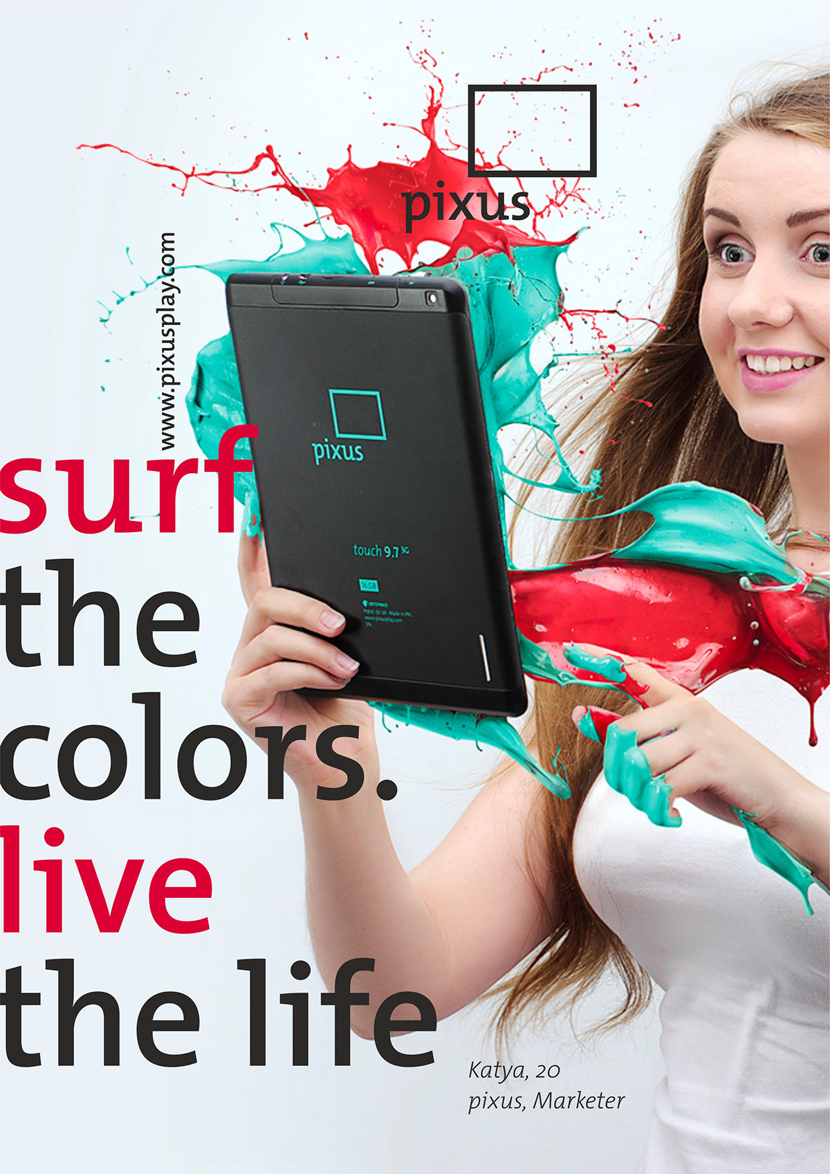 color paint splash earphones tablet product