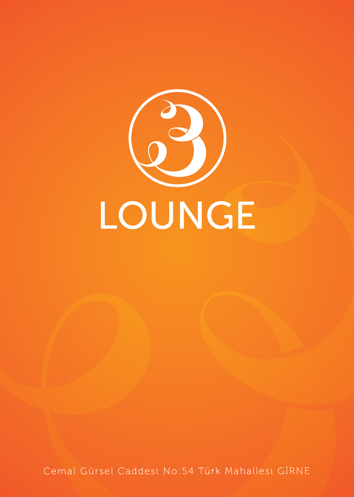 logo cyprus brand three lounge bar cafe northcyprus identity brandidentity orange pattern
