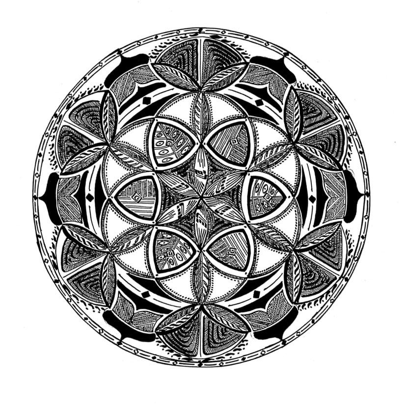 Mandala hand drawing sacred geometry