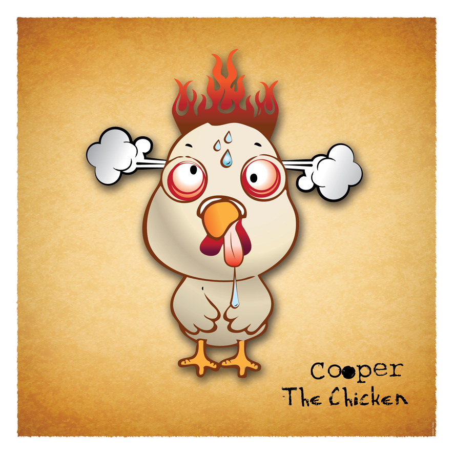character creation humour man vs food restaurant menu design Cat chicken cartoon vector drawing