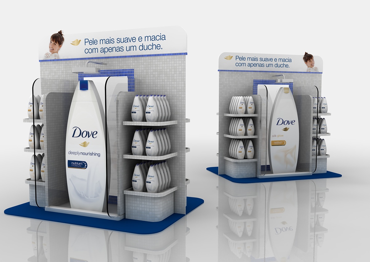dove SHOWER in-store Island Retail Point of Purchase Point of Sale pop pos