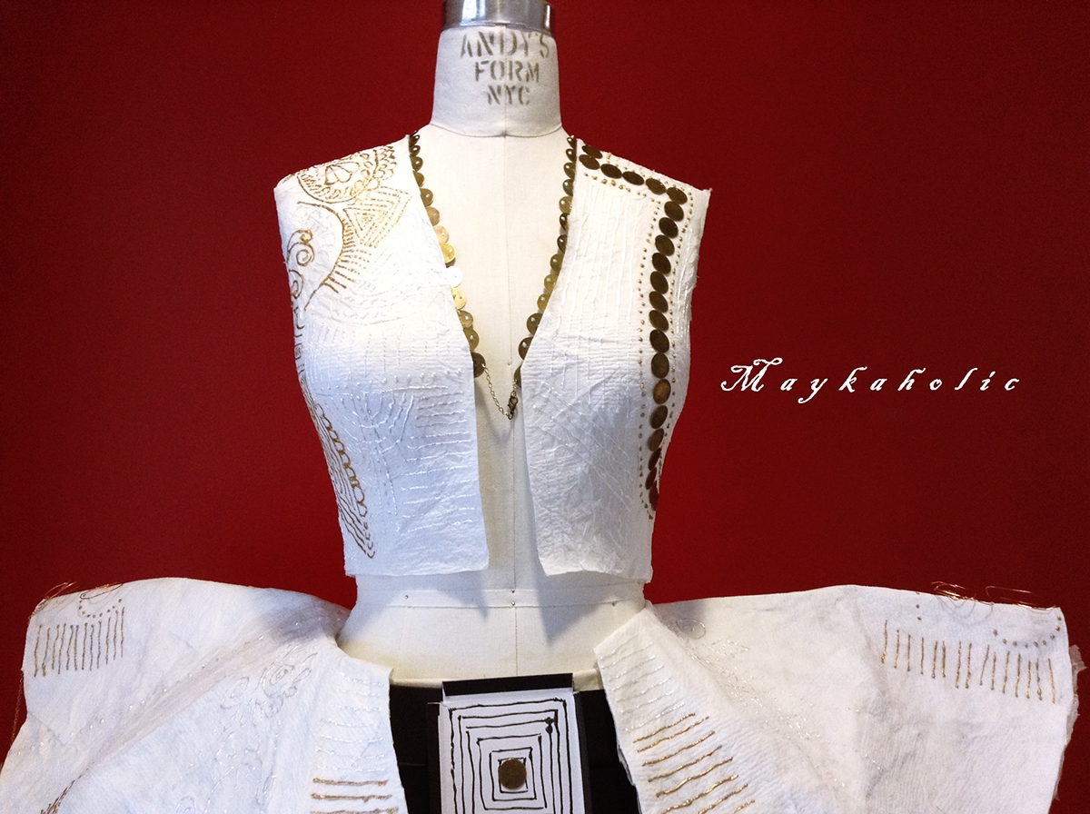 non-textile handmade papermache fashiondesign Rawmaterial Contourfashion