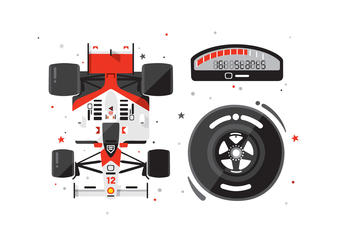 type design ayrton senna McLaren f1 formula One caricature   cartoon poster simple stylised calendar