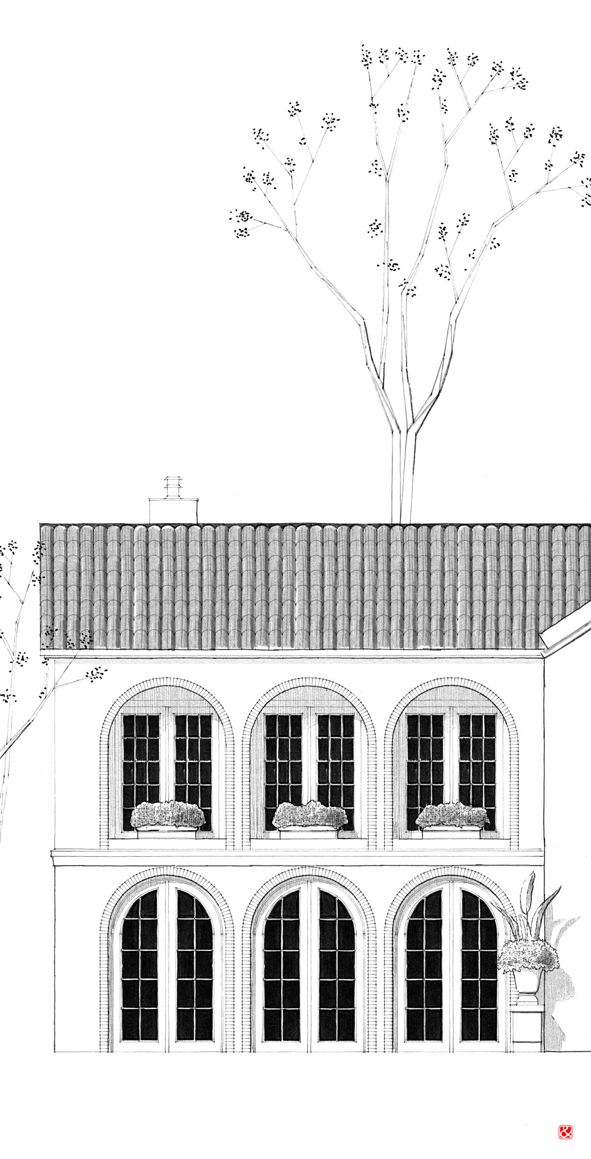 architecture render Exterior rendering Architectural Elevation Elevation Drawing front sketch house drawing