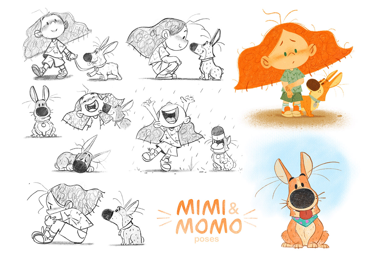 Mimi and Momo childrens' book (WiP) on Behance