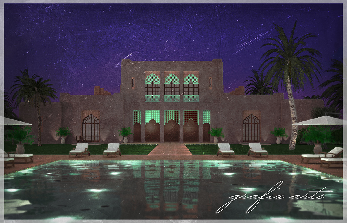 Villa Marrakech Design Stuart Church  3D Grafix Arts architecture  Arabesk Design